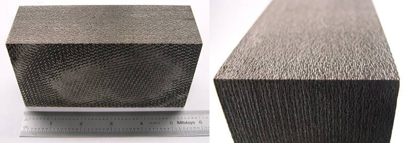 CZrC composite Example of 2.5” thick C/ZrC composite fabricated by melt-infiltration. Panels up to 14” square x 3” thick have been produced